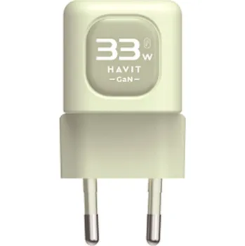Havit - Nástěnná nabíječka (UC230 EU) - Type-C, USB, 33W - zelená
