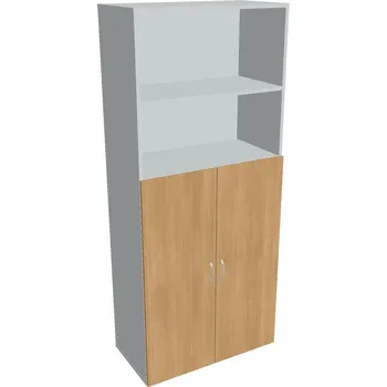 Policová skříň Skříň policová dveřová D 5 80 04 - DUB , ŠEDÁ