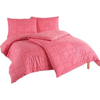 Bytový textil TipTrade Povlečení bavlna 140 × 200 + 70 × 90 cm - Geo sunset coral