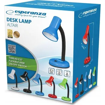Lampička Stolní lampička Esperanza ALTAIR černá, modrá, příkon do 25 W