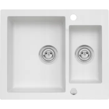 Granitový dřez Dřez jednopůlkomorový Moderno Annie granit bílý