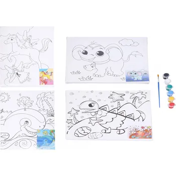 Malířské plátno s předlohou 30x24 cm + barvy a štětec Mix