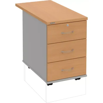 Zásuvkový kontejner Kancelářský kontejner K 33 P 80 - BUK , ŠEDÁ