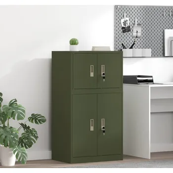 Zásuvkový kontejner vidaXL Úložná skříňka Olivově zelená 60 x 40 x 40 cm Ocel [891716]