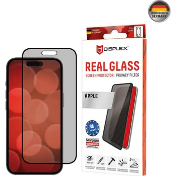 Náhradní kryt pro mobilní telefon Displex - Prémiový kryt na iPhone 16 Plus z pravého skla - černý