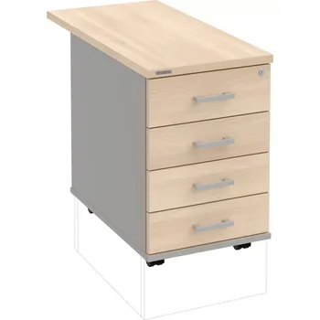 Zásuvkový kontejner Kancelářský kontejner K 34 C P 80 - AKÁT , ŠEDÁ