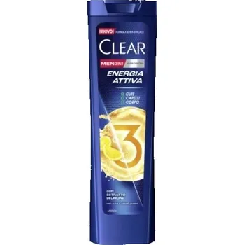 Šampon Clear Men 3v1 Attiva Energia šampon pro muže 225 ml