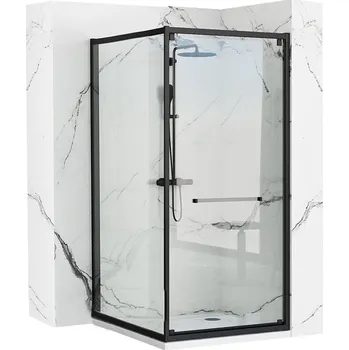 Rea Sprchový kout Rea Space In ČERNÝ 80x100 KPL-K8882
