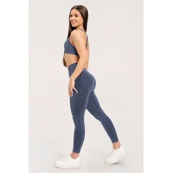 Dámské legíny Gym Glamour Bezešvé legíny bez push-up efektu Dark Blue S