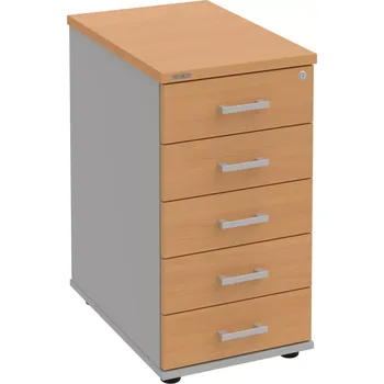 Zásuvkový kontejner Kancelářský kontejner K 35 C N - BUK , ŠEDÁ