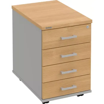 Zásuvkový kontejner Kancelářský kontejner K 34 C N - DUB , ŠEDÁ