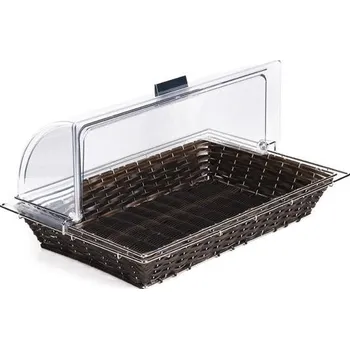 Odpadkový koš APS Polyiratanový koš s rámem GN 1/1 565x360x100 mm, tmavě hnědý | APS, Rámy