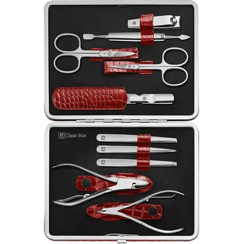 Zwilling Beauty Classic Inox manikúra, červená kůže s kovovým rámem, 10 ks 97654-003