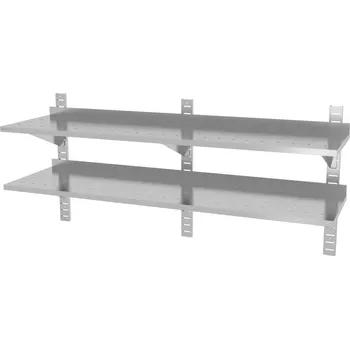 police TECHNICA Nastavitelná dvojitá nástěnná police, perforovaná 1700x300x600 mm | TECHNICA, 3853PE1730