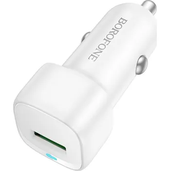 Borofone - Nabíječka do auta Cloud (BZ34) - USB, jeden port, 18 W (QC/FCP/AFC), ABS, pro 12-24 V - bílá