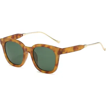 Sluneční brýle Techsuit - Sluneční brýle polarizační (2050) - pro ženy s UV ochranou, kov a PC - Green Leopard