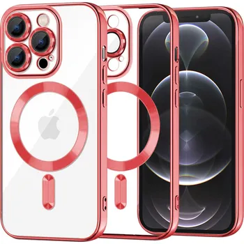 Pouzdro na mobilní telefon Techsuit - Luxusní křišťálový MagSafe - iPhone 12 Pro - červený