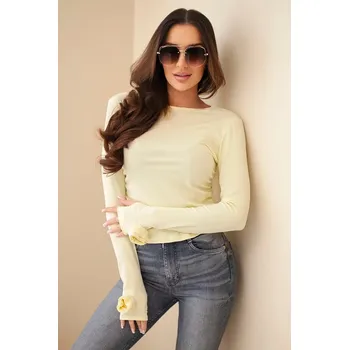 Dámská halenka Dámská pruhovaná blůza se sklady po stranách žlutá UNI