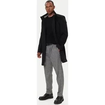 Dámský kabát BOSS Vlněný kabát H-Hyde 50551078 Černá Slim Fit 52