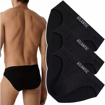 Slipy Atlantic Pánské slipy bavlna slipy sportovní sada 094 3-pack černé L