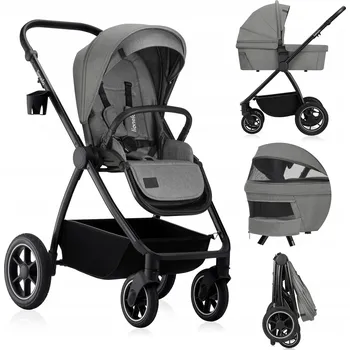 Kočárek Multifunkční kočárek 2v1 (sporťák + hluboká korba) LIONELO LO-MERIL GREY STONE