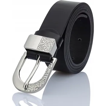 Opasek Černý dámský Pásek z pravé kůže Gracio s oválnou Ovál