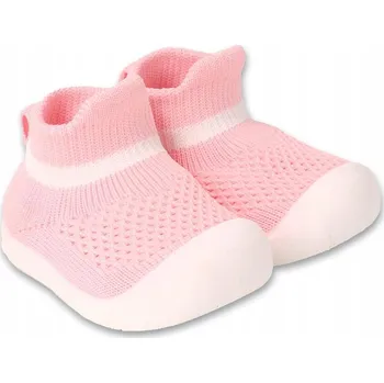Capáčky BEFADO capáčky PAPUTKI kojenecké 002P073 velikost 22 capáčky Růžovo-bílé