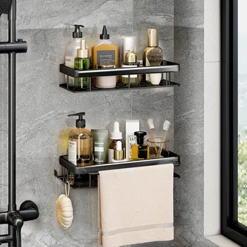 Drátěná police 2KS KOUPELNOVÁ POLICE DO SPRCHY Samolepicí/Lze vrtat matná černá