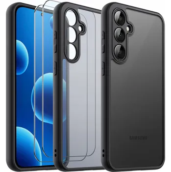 Pouzdro na mobilní telefon Pouzdro zadní kryt KrainaGSM pro Samsung Galaxy A36 černé s 2 tvrzenými skly