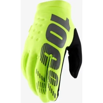 Moto oblečení 100percent 100% Brisker fluo žluté rukavice, M