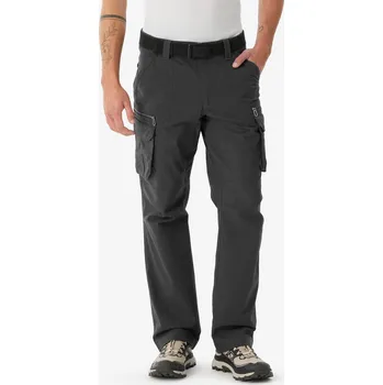 Pánské kalhoty QUECHUA Pánské turistické kapsáčové kalhoty NH 500 Cargo 2XL-3XL / Š45 D34 ŠEDÁ