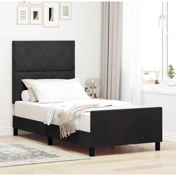 Ložnice vidaXL Postel s boxspringem s čelo Černá 90 x 190 cm samet [3344977]