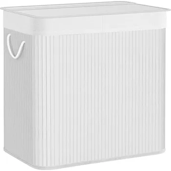 Koš na prádlo SONGMICS Bambusový koš na prádlo 150 l bílý