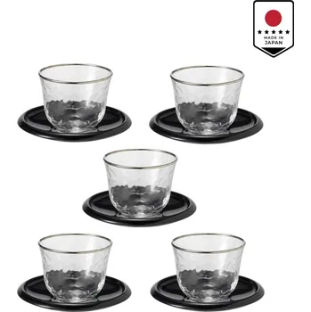 Sklenice Toyo Silver Moon čajová sada 5 ks (sklenice 170 ml + podšálky)