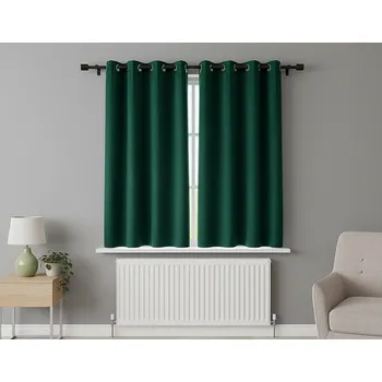 Zatemňovací krátký závěs s kroužky "BLACKOUT" NEW VITORIA 135x160 cm zelená (cena za 1 kus) Mybesthome