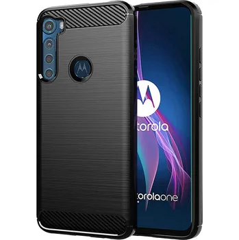 Pouzdro na mobilní telefon Techsuit - Karbonový silikon - Motorola One Fusion Plus - černý