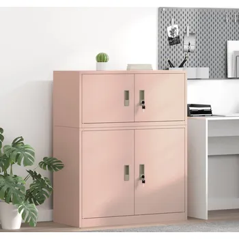 Zásuvkový kontejner vidaXL Úložná skříňka Růžová 90 x 40 x 40 cm Ocel [891629]