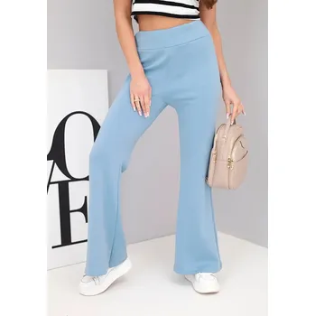 Dámské kalhoty Dámské kalhoty máslíčko s rozšiřující nohavicí jeansové modrá UNI