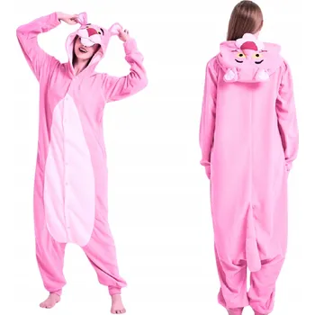Dámský overall RŮŽOVÝ PANTER OVERAL KOSTÝM KIGURUMI OVERAL PŘEVLEK JAKO DÁREK M
