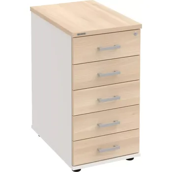 Zásuvkový kontejner Kancelářský kontejner K 35 C P - AKÁT , BÍLÁ