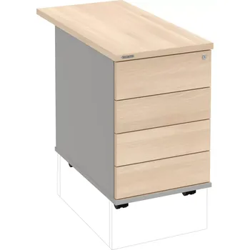 Zásuvkový kontejner Kancelářský kontejner K 34 C PTO P 80 - AKÁT , ŠEDÁ