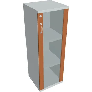 Policová skříň Skříň dveřová SZ 3 40 02 P (pravá) Zámek jednoduchý - TŘEŠEŇ , ŠEDÁ