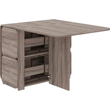 Jídelní stůl VOMAKS Skládací stůl KN-07 + 4 kusy taburet T-3 EKO | DUB TRUFFLE