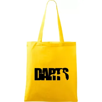 Darts - nápis se šipkařem - Taška bavlněná - 42 x 38 cm ( Žlutá )