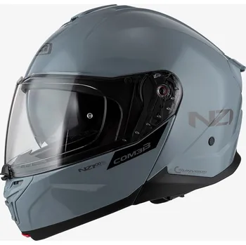 Helma na motorku Motocyklová výklopná přilba NZI COMBI 3 Duo NARDO lesklá šedá Velikost: M