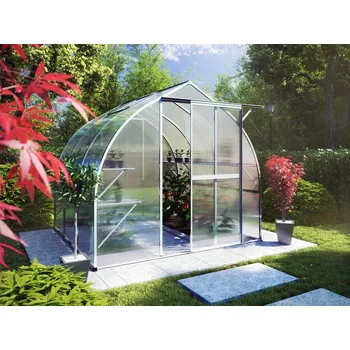 Skleník Zahradní skleník KGT Rhodo III 2,3 x 2,3 m, šedá hliník
