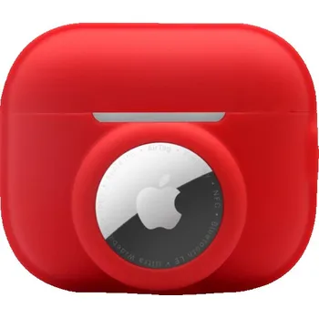 2v1 silikonový ochranný obal pro AirPods Pro 2 / AirTag - červený