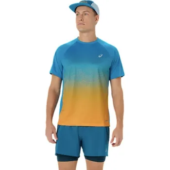 Pánské tričko Asics Road Fade SS Top M 2011D512400 - aegean blue/yamabuki L