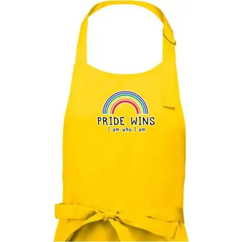 Kuchyňská zástěra Pride wins i am who i am - Pánská zástěra na vaření - Univerzální velikost ( Žlutá )