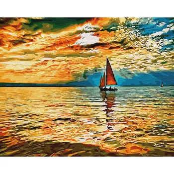 Obraz Obrázek k vymalování podle čísel Artnapi Nebe v plamenech slunce 40x50 cm